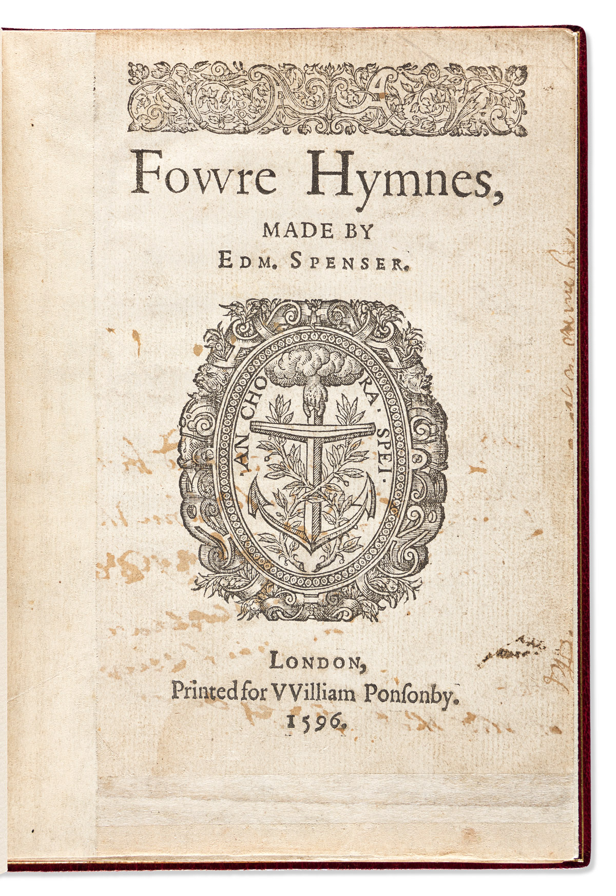 Spenser, Edmund (1552?-1599) Fowre Hymnes.